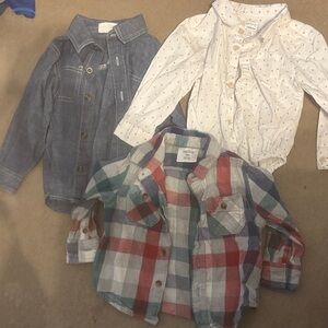 5 for $25!! Carter's Button-Down Shirt Set - Blue, White, Red Plaid